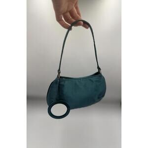 Metaphor Vintage Y2K Teal Satin Clutch